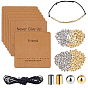 Наборы для изготовления браслетов своими руками, включая вощеный хлопковый шнур, 304 Карточки для демонстрации ожерелий из бусин из нержавеющей стали и бумаги