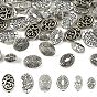 60Pcs 6 Styles Tibetan Style Alloy Beads, Oval
