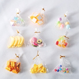 Resin Mini Imitation Delight to Eat More Decoration, for Dollhouse Accessories Pretending Prop Decorations, Lollipop/Donut/Cheese/Banana/Foood Pattern