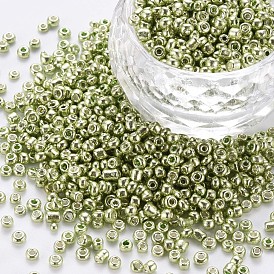 Glass Seed Beads, Metallic Colours Style, Round