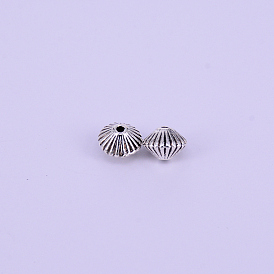 Тибетском стиле сплав Шарики прокладки, двухконусные, античное серебро