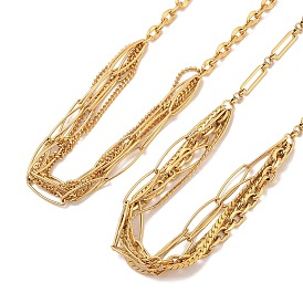 304 многослойные овальные нагрудные ожерелья из нержавеющей стали для женщин