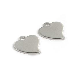 304 прелести нержавеющей стали, сердце, тег амулеты, 13x12x1 мм, отверстие : 1.5 мм