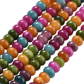 2 нити из натурального белого нефрита бусины нити, окрашенные, рондель