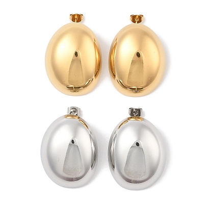 304 овальные серьги-гвоздики из нержавеющей стали