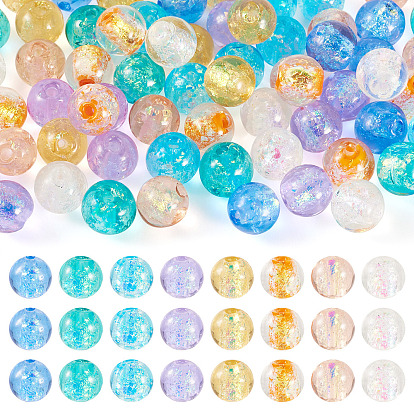 64 шт. 8 цвета фольгированные бусины ручной работы лэмпворк, круглые