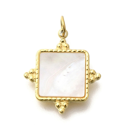 Ионное покрытие (IP) 304 подвески в виде ракушек из нержавеющей стали, квадратных амулеты