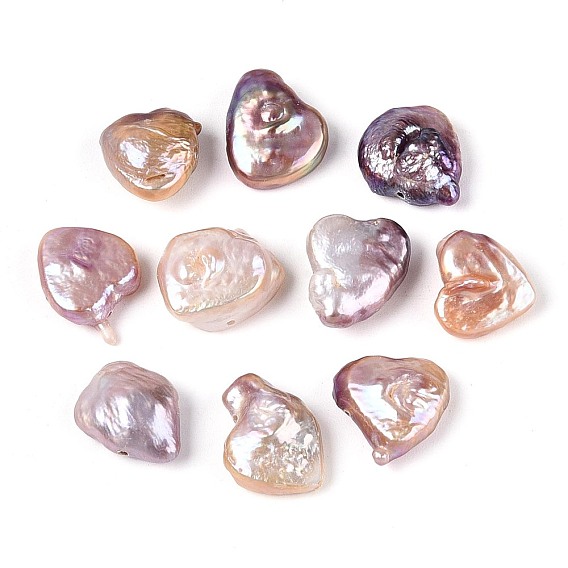 Натуральный жемчуг в стиле барокко кеши, зарождающаяся жемчужина, сердце, Топ пробуренной