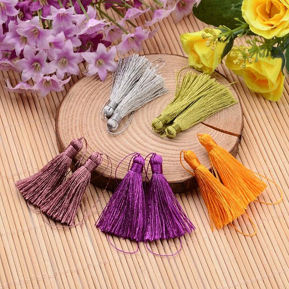 Nylon Thread Tassel Big Pendant Decorations, 43x6mm