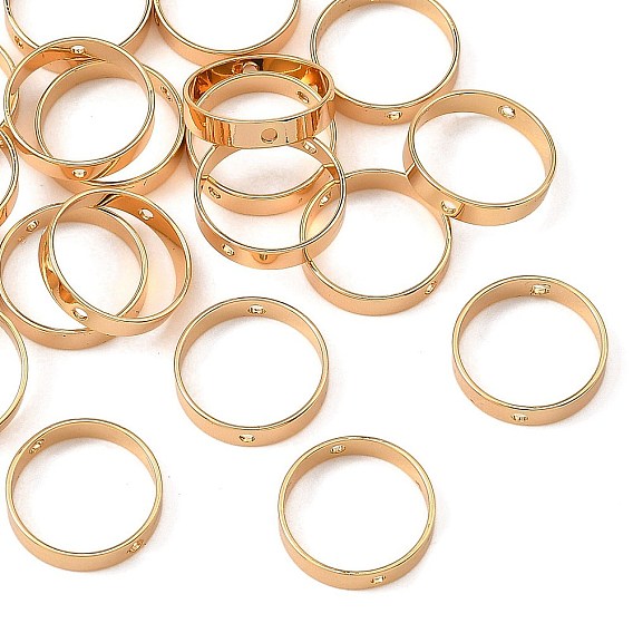 SHEGRACE Brass Bead Frame, Round, Cadmium Free & Lead Free & Nickel Free