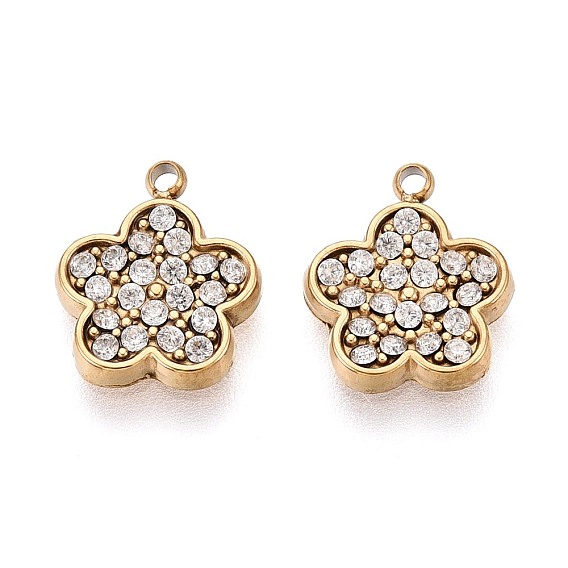 304 подвески из микро-паве из нержавеющей стали с фианитами, , ионное покрытие (ip)