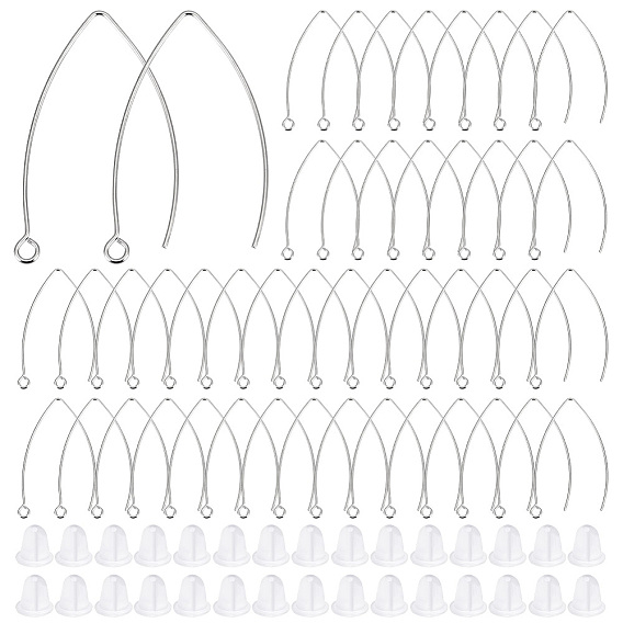 200 шт. 304 крючки для серег из нержавеющей стали, маркиза ушная проволока, с 200 пластиковыми ушными гайками