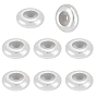 8 Stück 925 Perlen aus Sterlingsilber, mit Gummi, Schieberegler Perlen, Rondell