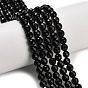 Natural Black Onyx Beads Strands, Faceted, Round, Dyed & Heated