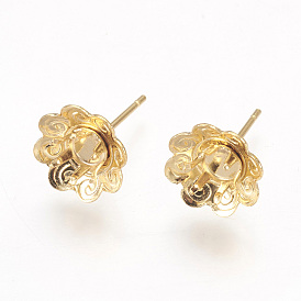 304 Edelstahl Ohrstecker Komponenten, Blume