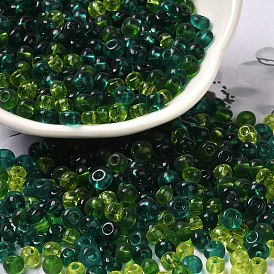 Perles de rocaille rondes en verre de couleurs transparentes