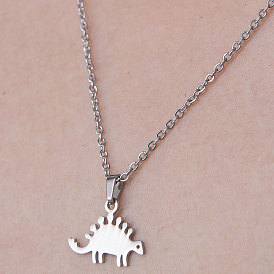 201 Stainless Steel Dinosaur Pendant Necklace
