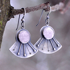 Alloy Dangle Earrings, Fan