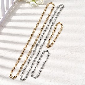 304 Наборы украшений из браслета и ожерелья из нержавеющей стали с цепочкой., с карабин-лобстерами 