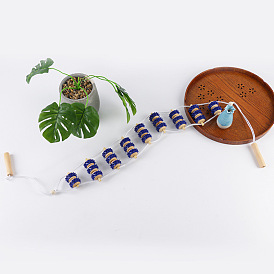 Corde de rouleau de massage du dos en bois, recouvert d'outils d'auto-massage en similicuir pour soulager les douleurs dorsales du cou et des jambes