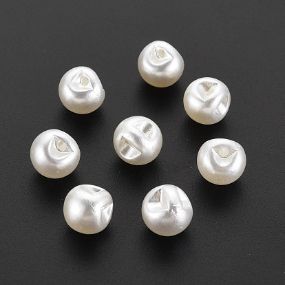 ABS Plastic Imitation Pearl Charms, Round