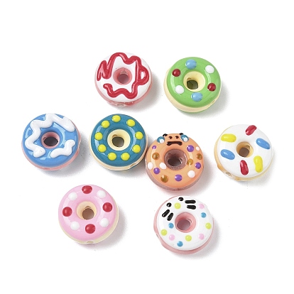 Фарфоровые эмалевые бусины ручной работы, пончик, яркие глазированный фарфор
