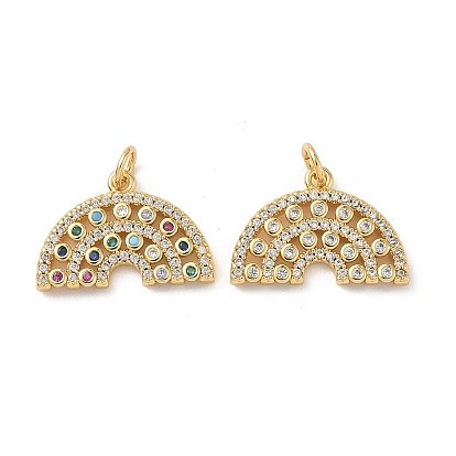 Латунные микро проложить кубического циркония подвески, радуга, с целью перехода в кольце, реальный 18 k позолоченный