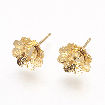 304 Edelstahl Ohrstecker Komponenten, Blume