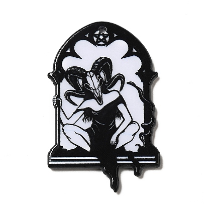 Печатные акриловые подвески, Геката с черепом барана, змеей, мотыльком и шляпой ведьмы