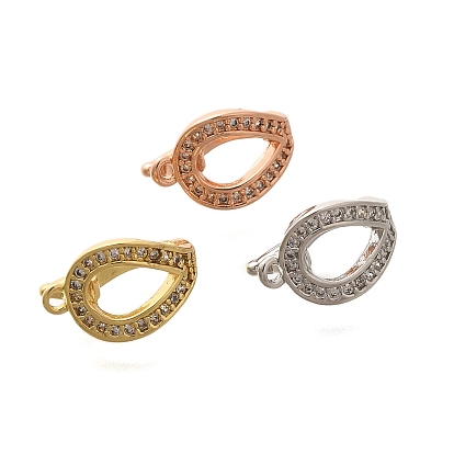 Реечное покрытие латунь микро паве прозрачный кубический цирконий складные застежки, долговечный, без свинца и без кадмия