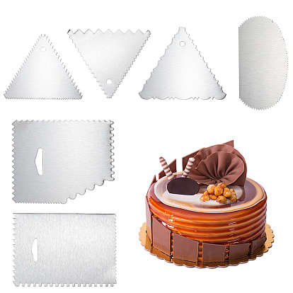 6Pcs Cake Cream 430 Stainless Steel Scraper, Bakewere Tool