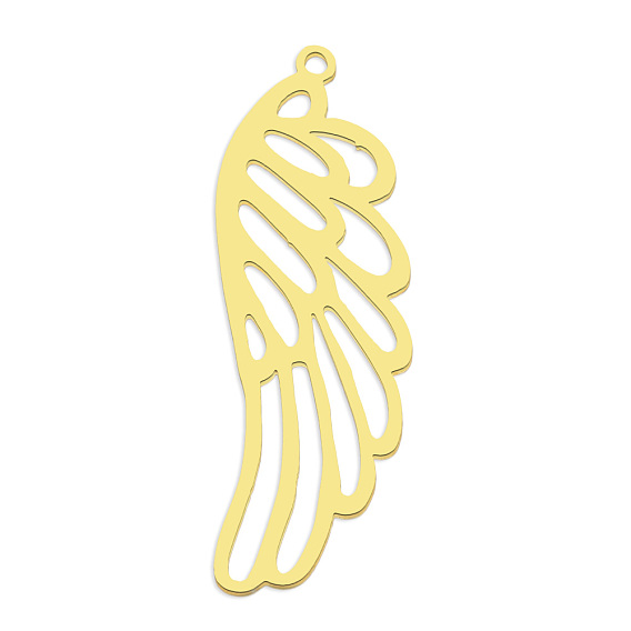 201 Stainless Steel Pendants, Laser Cut, Wing