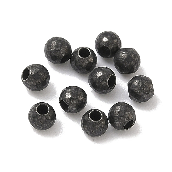 Ретро 316 хирургические бусины-разделители из нержавеющей стали, граненые, круглые