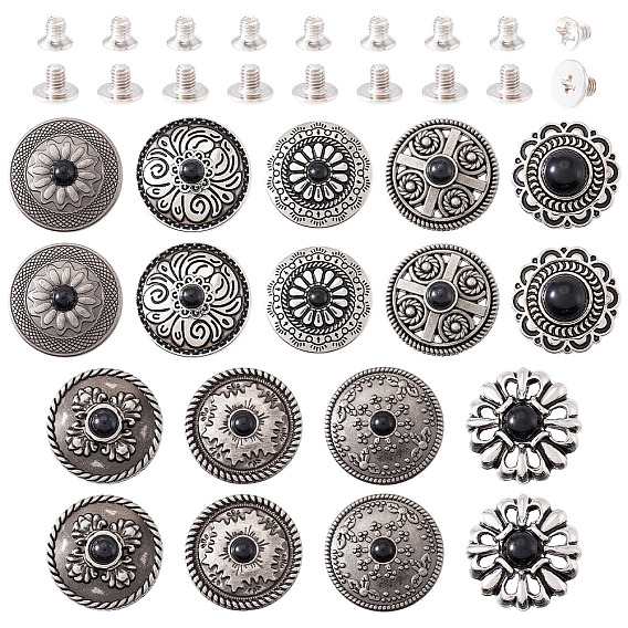 9 декоративные заклепки из сплава, с имитацией бирюзы из смолы и винтами, для кошелька, , украшение кожаных ремесел, разнообразные