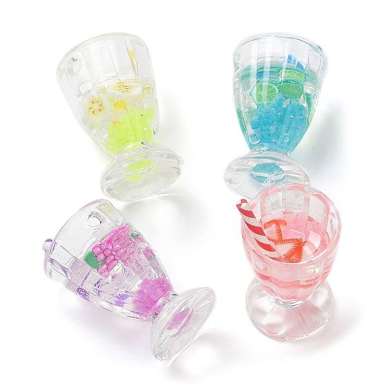 Подвески из светящейся прозрачной смолы, прелести фруктового напитка