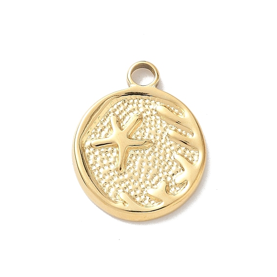 304 подвески из нержавеющей стали, плоский круглый с подвесками в виде морских звезд