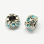 Alloy Rhinestone European Beads, Rondelle Large Hole Beads