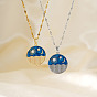 Элегантные латунные ожерелья с подвесками в виде волн, солнца и луны из морской эмали, с четким кубического циркония