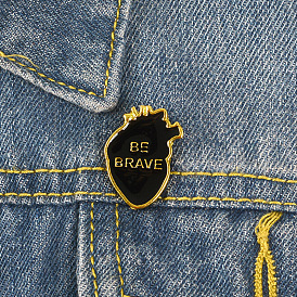 Be Brave Heart Acrylic Badge and Versatile Denim Pin Set