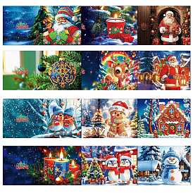 Рождественские наборы поздравительных открыток с алмазной живописью «сделай сам», смолой стразами, алмазная липкая ручка, поднос тарелка и клей глина