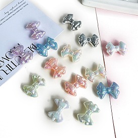 Luminous Opaque Acrylic Beads, Bowknot, Glow in the Dark Beads