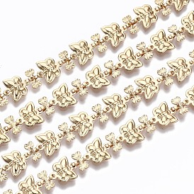 Cadenas de latón, cadenas de eslabones de mariposa, sin soldar, sin cadmio y níque y plomo, con carrete