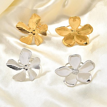 Цветок 304 открытая манжета из нержавеющей стали для женщин