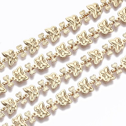 Cadenas de latón, cadenas de eslabones de mariposa, sin soldar, sin cadmio y níque y plomo, con carrete