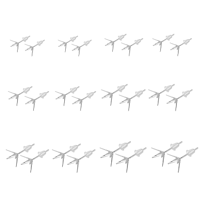 12 пары 6 стиль 925 фурнитура для сережек-гвоздиков из стерлингового серебра, настройки зубчатой серьги, со штампом s925 и пластиковыми ушками 50шт.