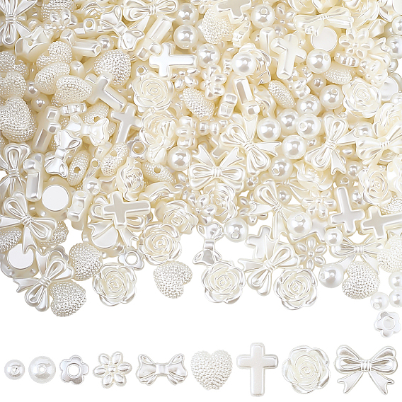 480 шт. 9 стиль бусины из АБС-пластика с имитацией жемчуга, разнообразные