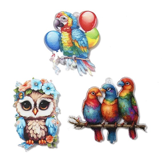 Акриловые подвески, птица