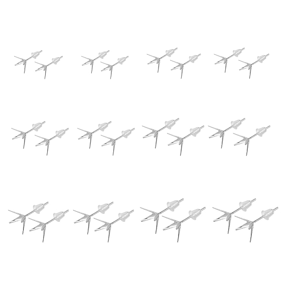 12 пары 6 стиль 925 фурнитура для сережек-гвоздиков из стерлингового серебра, настройки зубчатой серьги, со штампом s925 и пластиковыми ушками 50шт.