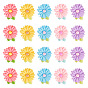 20 pcs cabochons en résine opaque, fleur