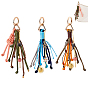 3Pcs Polyester & Brass & Alloy Enamel Pendant Decorations, Sun & Shell Shape & Starfish, with Alloy Spring Gate Rings